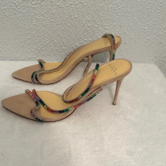 Alexandre Birman Polly suede sandals with multi-colored crystal embellishments - Picture 8 of 13